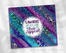 Load image into Gallery viewer, Lawyers Never Lose Purple Teal Glitter Milky Way