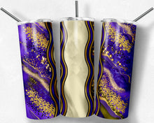Load image into Gallery viewer, Purple and Gold Milky Way with Stained Glass Border Blank