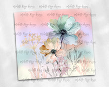 Load image into Gallery viewer, Pastel watercolor flowers with ombre background