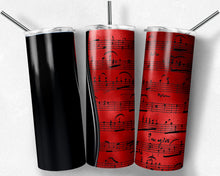 Load image into Gallery viewer, Red and Black Sheet Music with Black Swish Blank