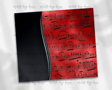 Load image into Gallery viewer, Red and Black Sheet Music with Black Swish Blank