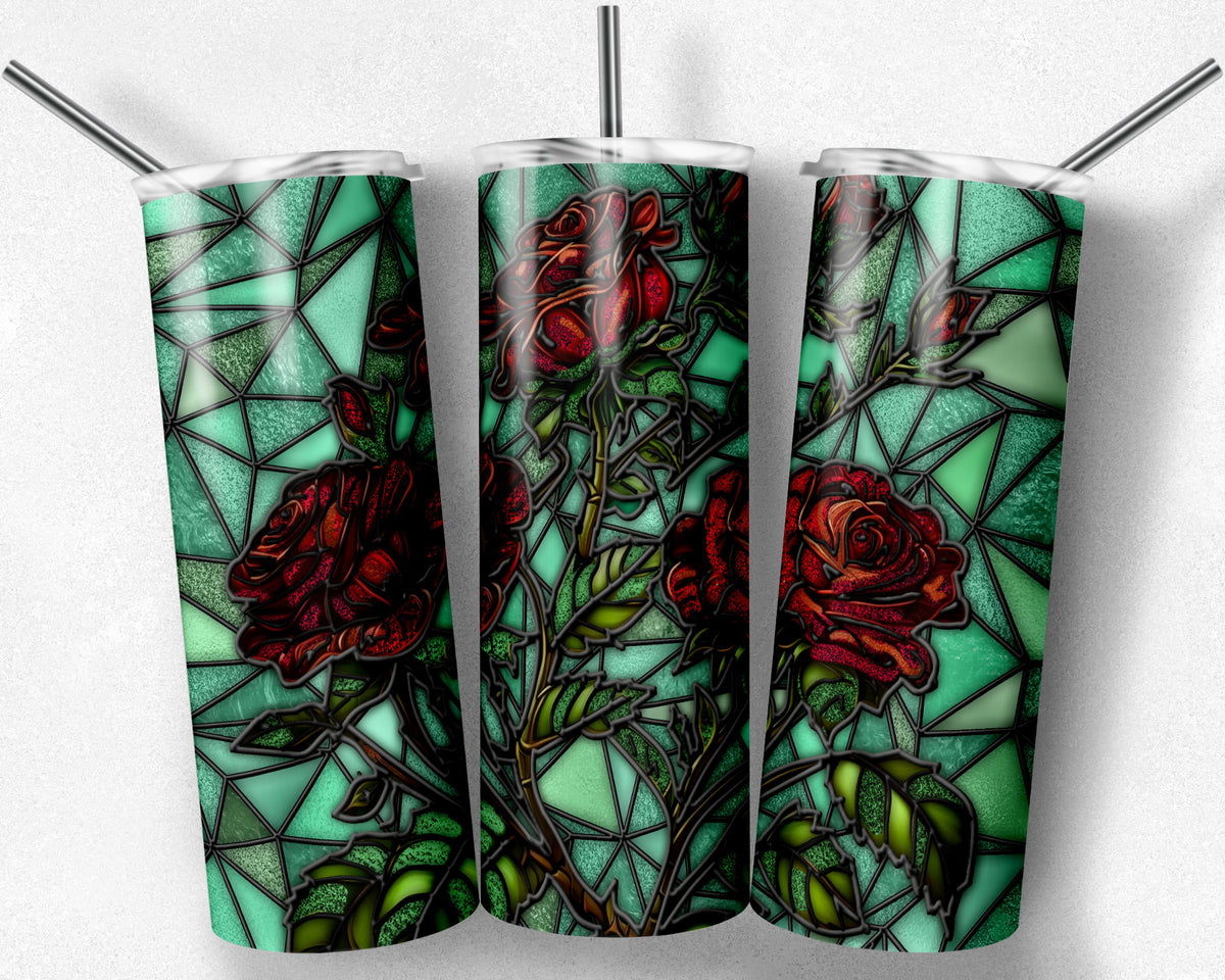 Red Roses Stained Glass – Michelle Raye Designs