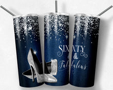 Load image into Gallery viewer, Sixty and Fabulous Denim Glitter High Heels