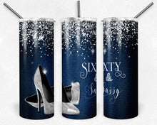 Load image into Gallery viewer, Sixty and Sassy Denim Glitter High Heels