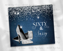 Load image into Gallery viewer, Sixty and Sassy Denim Glitter High Heels