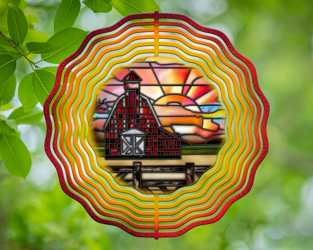 Dolphin Beach Sunset Stained Glass Wind Spinner 10 – Michelle