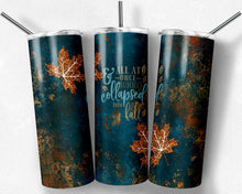 Load image into Gallery viewer, Teal Fall Glitter Leaves All at Once Summer Collapsed Into Fall