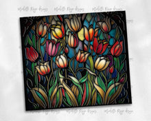 Load image into Gallery viewer, Tulips stained Glass - vivid colors