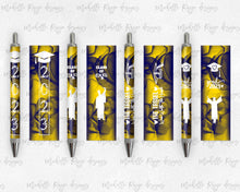Load image into Gallery viewer, 2023 Graduation Yellow and Blue Pen Wraps Set 5