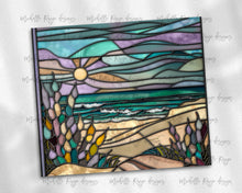 Load image into Gallery viewer, Pastel Beach Sunset Scene Stained Glass