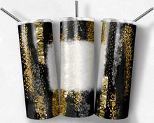 Load image into Gallery viewer, Black and Gold Brush Strokes with Bleach Spot