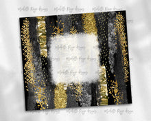 Load image into Gallery viewer, Black and Gold Brush Strokes with Bleach Spot