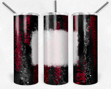 Load image into Gallery viewer, Black and Crimson Red Brush Strokes with Bleach Spot