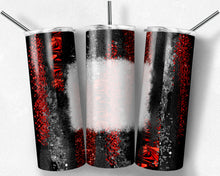Load image into Gallery viewer, Black and Red Brush Strokes with Bleach Spot