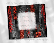 Load image into Gallery viewer, Black and Red Brush Strokes with Bleach Spot