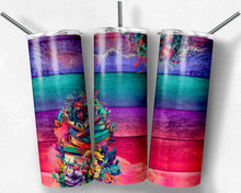 Load image into Gallery viewer, Bright Rainbow Wood and Floral Books Blank