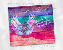 Load image into Gallery viewer, Little by Little We Let Go of Loss but Never of Love on Bright Rainbow Wood with Floral Angel Wings