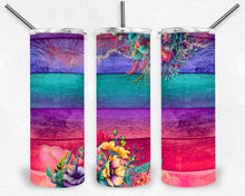 Load image into Gallery viewer, Bright Rainbow Wood and Florals Blank