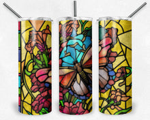 Load image into Gallery viewer, Spring Flowers Butterfly and Dragonfly stained Glass design Bundle