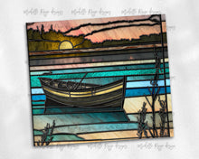 Load image into Gallery viewer, Sunset Canoe Stained Glass