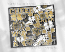 Load image into Gallery viewer, White Gray and Gold Cheer Burst