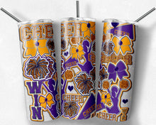 Load image into Gallery viewer, Purple and Yellow Gold Cheerleading Burst