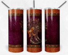 Load image into Gallery viewer, Tooled  Leather Cowgirl Fall  orange Burgundy Boot with Bow