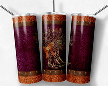 Load image into Gallery viewer, Tooled  Leather Cowgirl Fall  orange Burgundy Boot with Bow