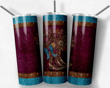 Load image into Gallery viewer, Tooled  Leather Cowgirl Fall Teal Burgundy Boot with Bow