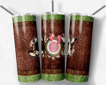Load image into Gallery viewer, Cowboy Christmas Joy, Rust Green and Pink Reindeer