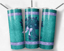 Load image into Gallery viewer, Tooled  Leather Cowgirl Teal Violet Boot with Bow