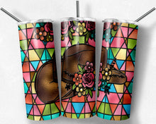 Load image into Gallery viewer, Floral Cowgirl Hat Stained Glass