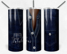 Load image into Gallery viewer, Denim Jacket Diamonds Fifty and Fabulous