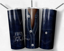 Load image into Gallery viewer, Denim Jacket Diamonds Fifty and Fabulous