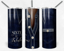 Load image into Gallery viewer, Denim Jacket Diamonds and Pearls Sixty and Fabulous