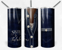 Load image into Gallery viewer, Denim Jacket Diamonds Pearls and Lace Sixty and Fabulous