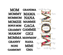 Load image into Gallery viewer, Doodle Flowers and Picture Frames Blank with Mom and Grandmom PNG Overlays