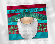 Load image into Gallery viewer, Red, Teal, and Green Snowflake Sweater Gnome Stained Glass