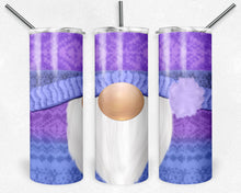 Load image into Gallery viewer, Christmas Knit Gnome Purple and Periwinkle Snowflakes