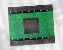 Load image into Gallery viewer, Green and Black Tooled Leather with Blank Label for Monograms