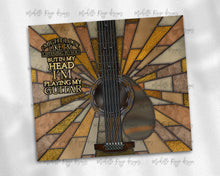 Load image into Gallery viewer, Acoustic Guitar Stained Glass, Looks Like I'm Listening but I'm Playing My Guitar