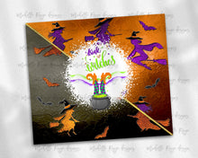 Load image into Gallery viewer, Halloween Witch Stained Glass Peekaboo Split Drink Up Witches