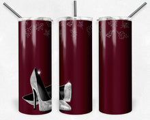 Load image into Gallery viewer, Burgundy and Silver High Heels