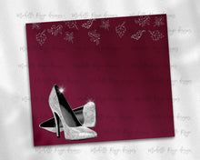 Load image into Gallery viewer, Burgundy and Silver High Heels