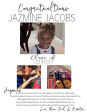 Load image into Gallery viewer, Modern Senior Yearbook Ad  dedication, Boys Full Page, Half, Quarter  High School Senior, Middle, Elementary or Pre-School, I create for you