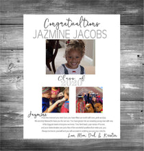 Load image into Gallery viewer, Modern Senior Yearbook Ad  dedication, Boys Full Page, Half, Quarter  High School Senior, Middle, Elementary or Pre-School, I create for you
