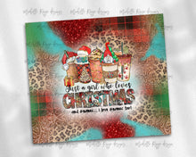 Load image into Gallery viewer, Just a Girl Who Loves Christmas and Gnomes Plaid Leopard and Tooled Leather