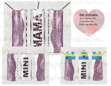 Load image into Gallery viewer, Mama Mini Violet Set  - Kids Flip Cup, 15oz Skinny Tumbler, 20 Oz Skinny Tumbler