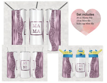 Load image into Gallery viewer, Mama Mini Violet Set  - Kids Flip Cup, 15oz Skinny Tumbler, 20 Oz Skinny Tumbler Design