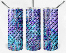 Load image into Gallery viewer, Purple and Teal Glitter Mermaid Scale and Glitter Mermaid scales